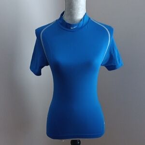 Nike Blue Fitted Athletic T-Shirt Short Sleeve
